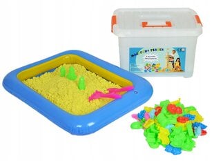 Кинетический песок в коробке, 2 кг, 16 формочек цена и информация | Развивающие игрушки | pigu.lt