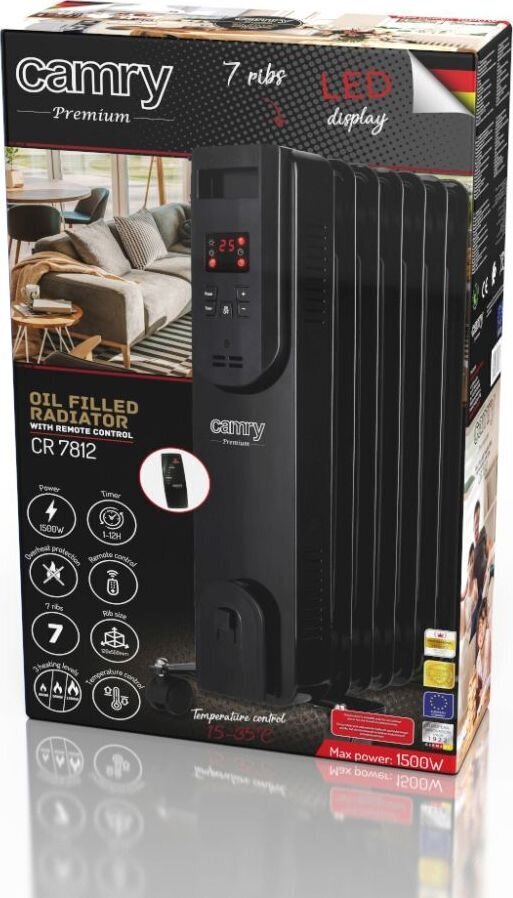 Tepalinis šildytuvas su pultu Camry CR 7812 kaina ir informacija | Šildytuvai | pigu.lt