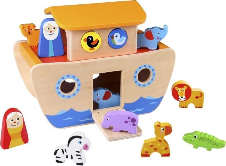 Medinis rūšiuoklis - Nojaus arka, Tooky Toy цена и информация | Žaislai kūdikiams | pigu.lt