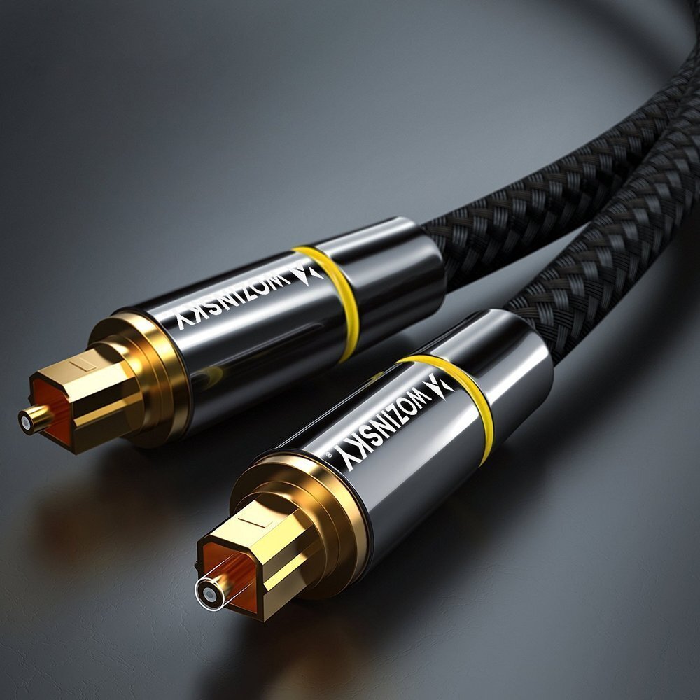 Wozinsky digital optical audio fiber cable Toslink SPDIF 5m black (WOPT-50)  цена | pigu.lt