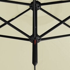 Dvigubas skėtis su plieniniu stulpu, 600 cm, rudas цена и информация | Зонты, маркизы, стойки | pigu.lt