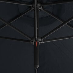 Dvigubas skėtis su plieniniu stulpu, 600 cm, pilkas kaina ir informacija | Skėčiai, markizės, stovai | pigu.lt