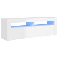 TV spintelė su LED apšvietimu, 120x35x40 cm, balta цена и информация |  Тумбы под телевизор | pigu.lt