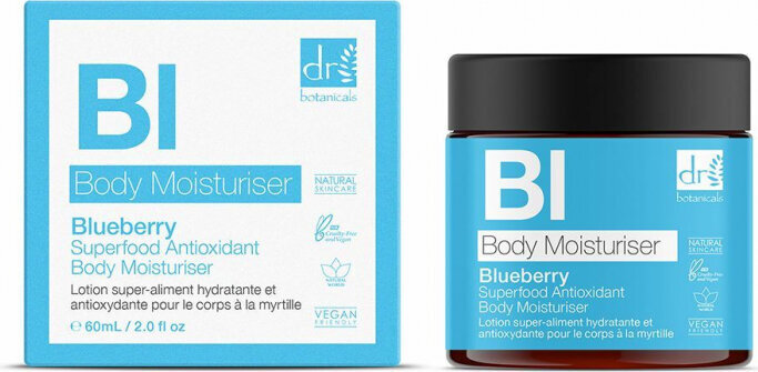 Drėkinantis kūno kremas BI Blueberry Superfood Dr.Botanicals, 60 ml цена и информация | Kūno kremai, losjonai | pigu.lt