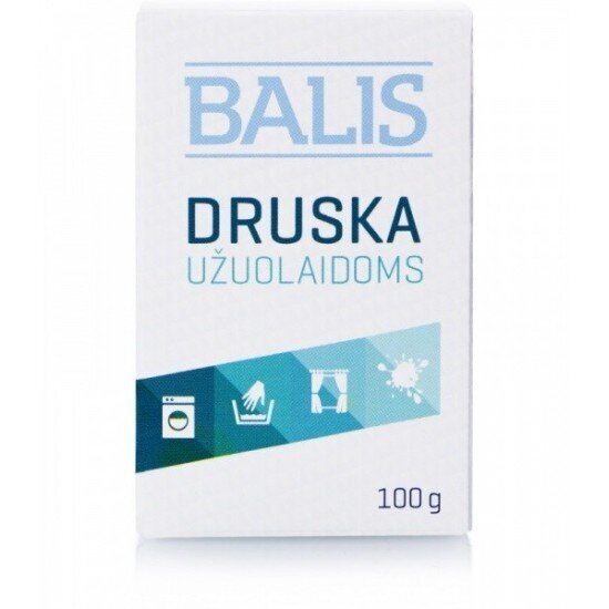 Balis druska užuolaidoms skalbti, 100 g kaina ir informacija | Skalbimo priemonės | pigu.lt