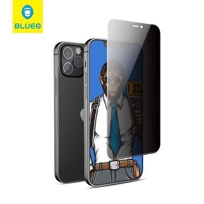 5D Mr. Monkey Glass, skirta Apple iPhone 12/12 Pro, juoda kaina ir informacija | Apsauginės plėvelės telefonams | pigu.lt