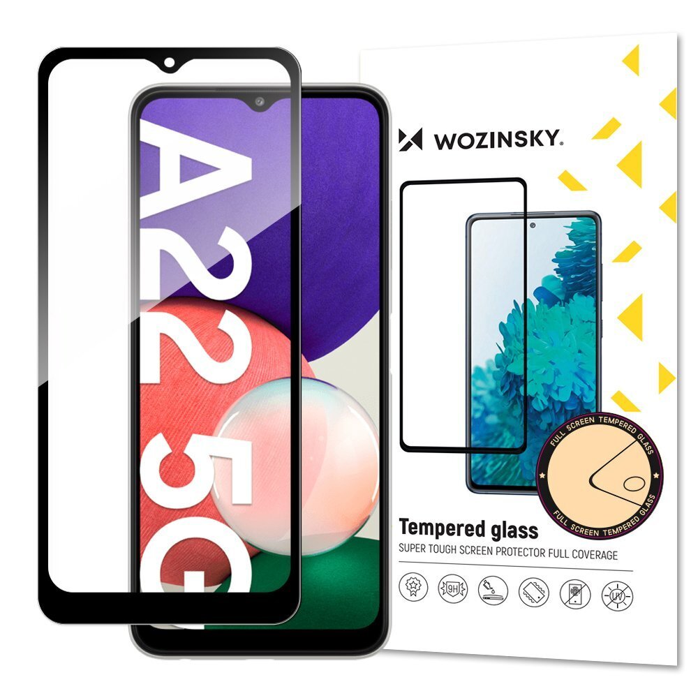 Wozinsky 5D, Samsung A226 A22 5G juodas kaina ir informacija | Apsauginės plėvelės telefonams | pigu.lt