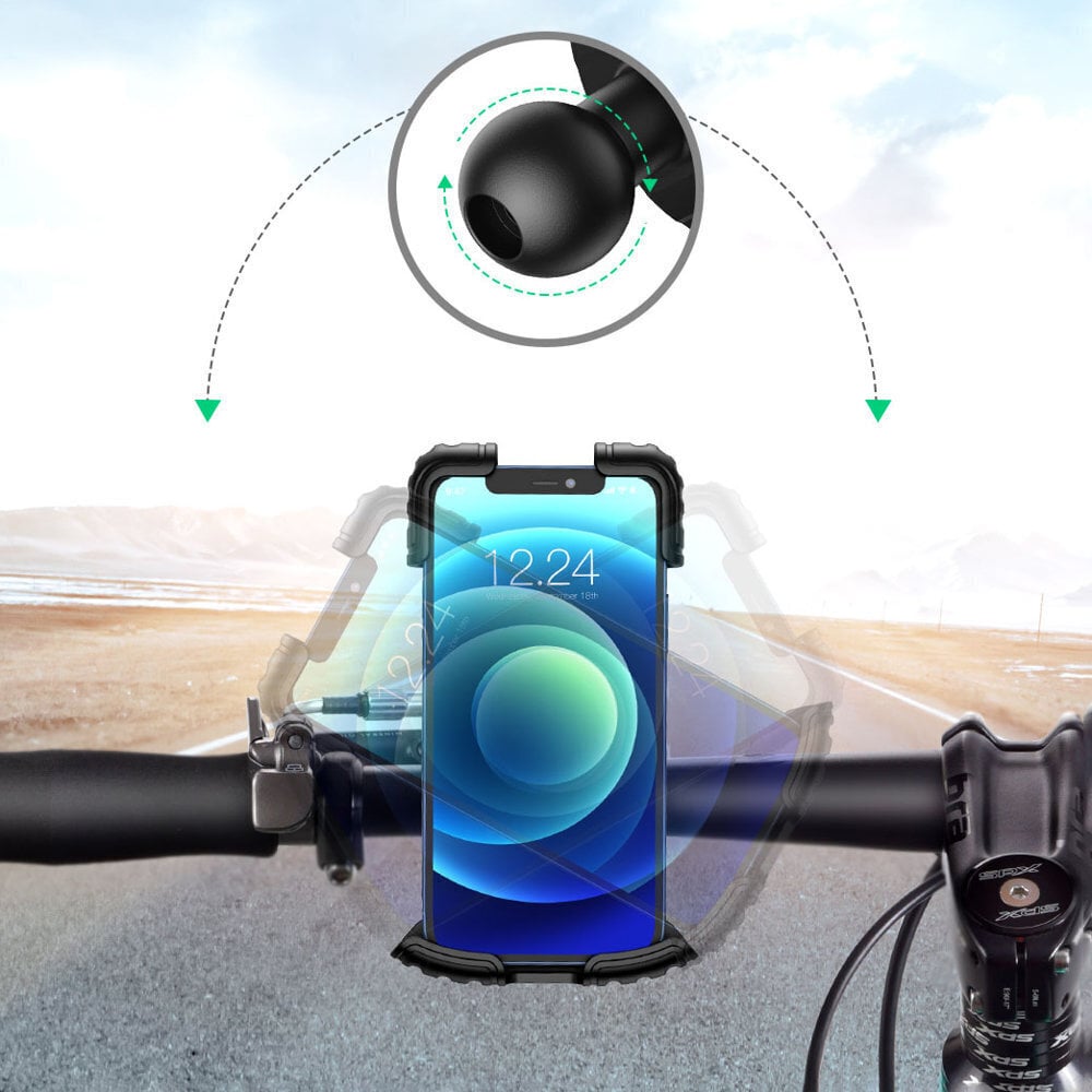 UGREEN laikiklis montuojamas ant dviračio ar motociklo vairo (universalus), juodas kaina ir informacija | Telefono laikikliai | pigu.lt