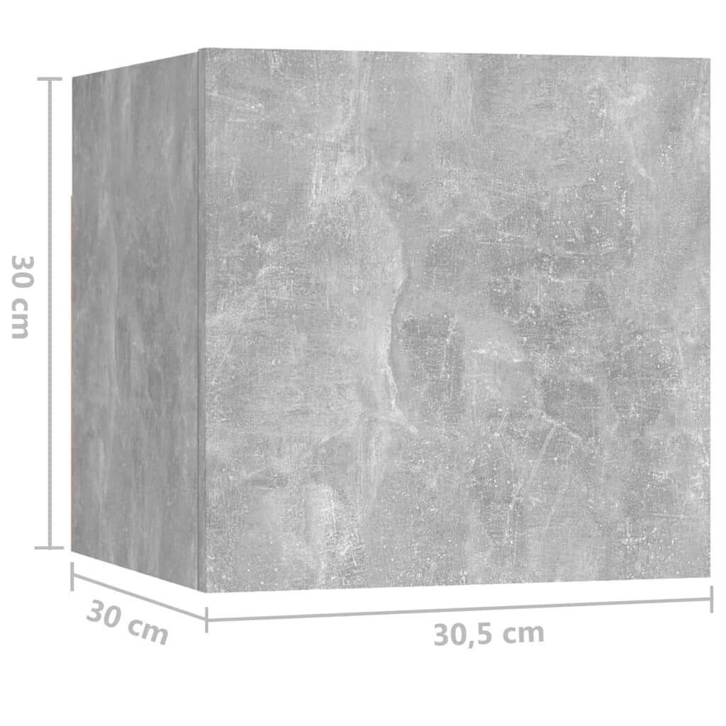 Naktinė spintelė, 30,5x30x30 cm, pilka kaina ir informacija | Spintelės prie lovos | pigu.lt