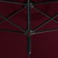 Dvigubas skėtis su plieniniu stulpu, 600 cm, raudonas kaina ir informacija | Skėčiai, markizės, stovai | pigu.lt