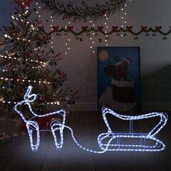 Kalėdinė lauko dekoracija elnias ir rogės, 252 LED lemputės kaina ir informacija | Kalėdinės dekoracijos | pigu.lt