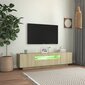 Televizoriaus spintelė su LED apšvietimu, 160x35x40 cm, ruda kaina ir informacija | TV staliukai | pigu.lt
