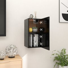 Sieninės televizoriaus spintelės, 2 vnt, 30,5x30x30 cm, juodos цена и информация | Тумбы под телевизор | pigu.lt