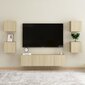 Sieninės televizoriaus spintelės, 2 vnt, 30,5x30x30 cm, rudos kaina ir informacija | TV staliukai | pigu.lt