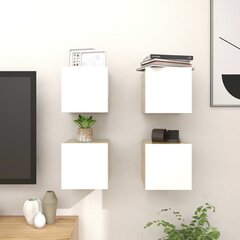 Sieninės TV spintelės, 4 vnt, 30,5x30x30 cm, baltos цена и информация |  Тумбы под телевизор | pigu.lt