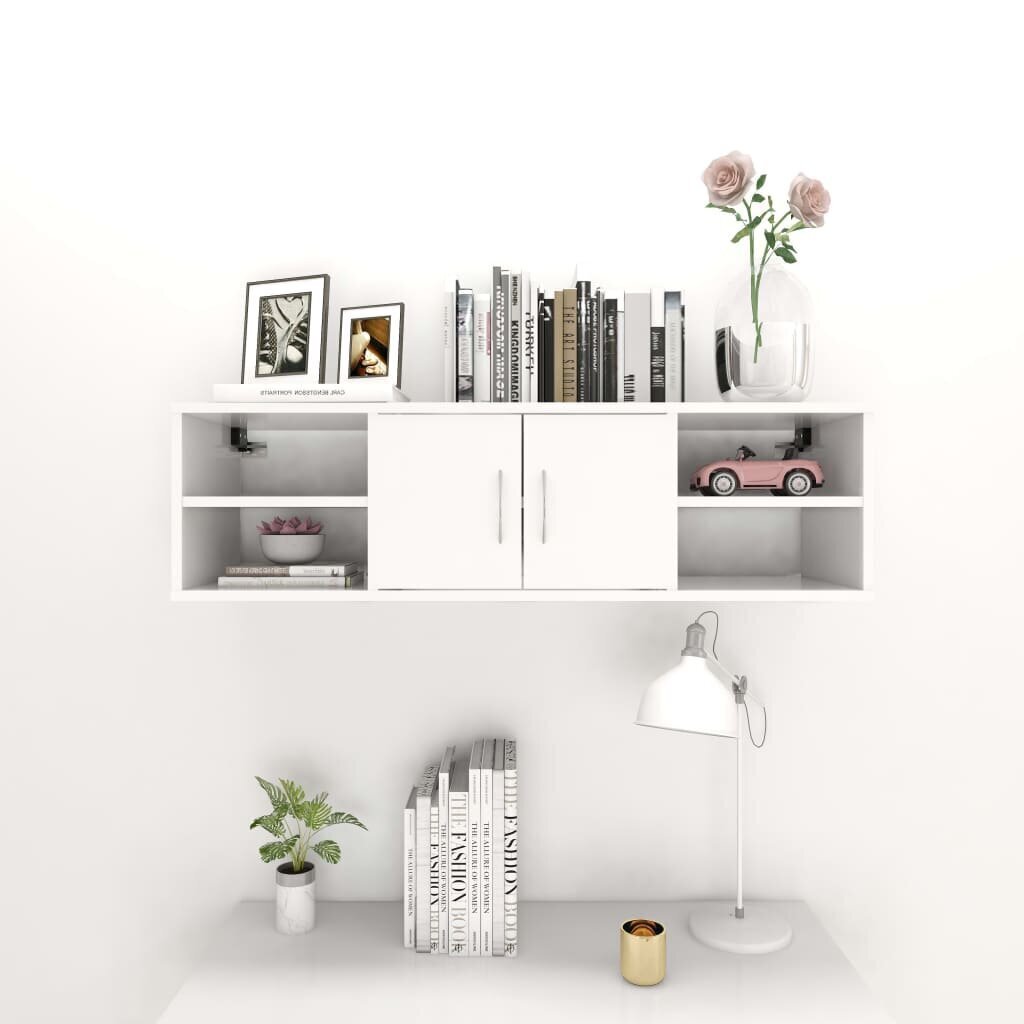 Sieninė lentyna, baltos spalvos, 102x30x29 cm цена и информация | Lentynos | pigu.lt