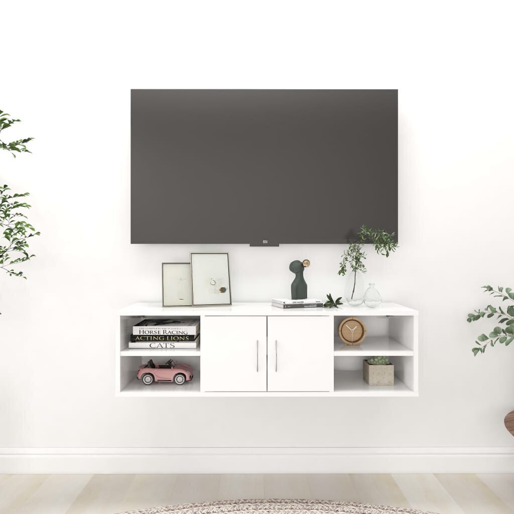 Sieninė lentyna, baltos spalvos, 102x30x29 cm цена и информация | Lentynos | pigu.lt