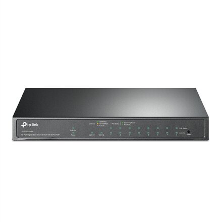 Switch|TP-LINK|TL-SG1210MPE|Desktop/pedestal|9x10Base-T / 100Base-TX / 1000Base-T|1x10/100/1000BASE-T/SFP combo|PoE+ ports 8|123 Watts|TL-SG1210MPE kaina ir informacija | Komutatoriai (Switch) | pigu.lt