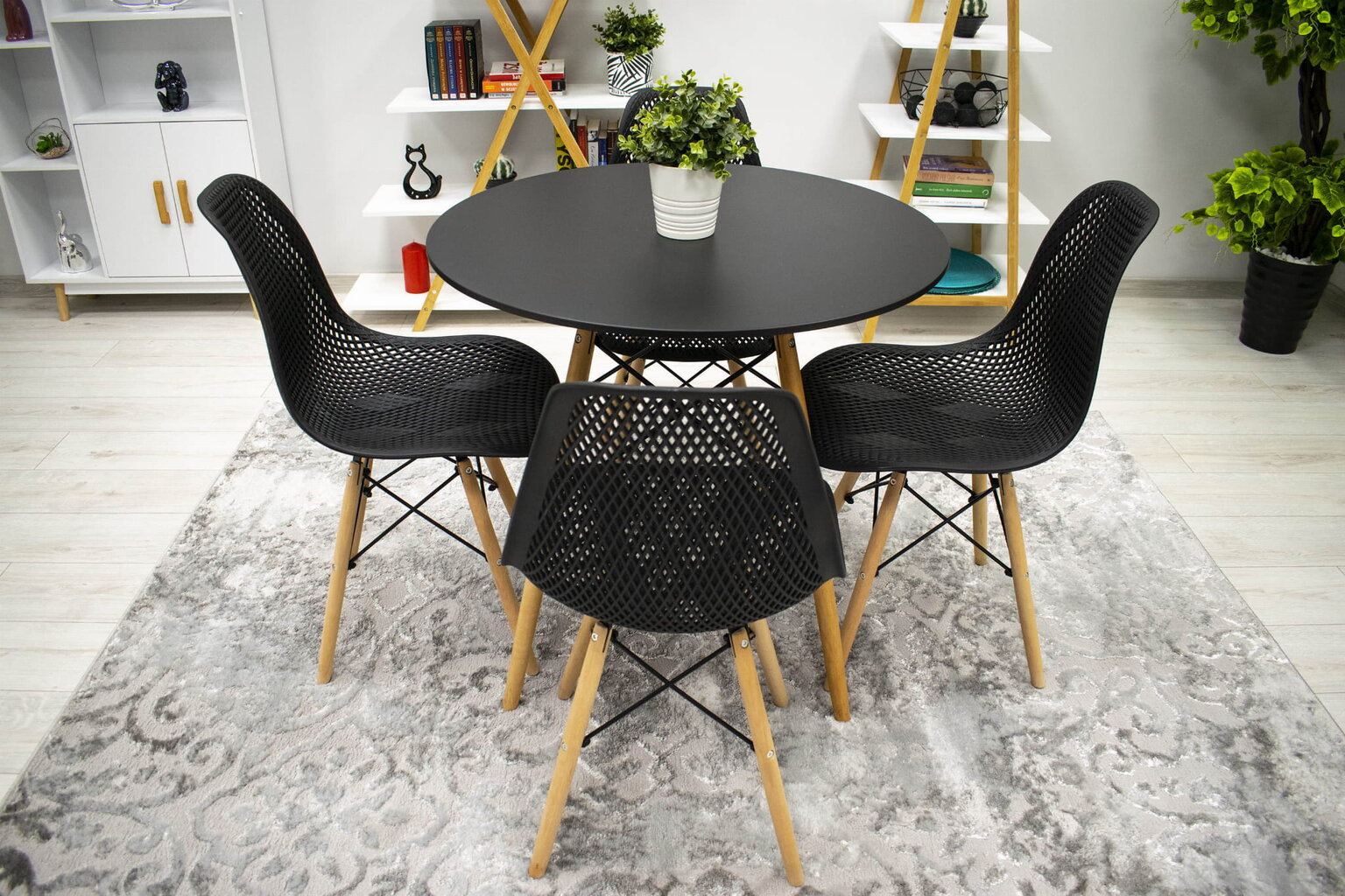 4-ių kėdžių komplektas MAR, juodas kaina ir informacija | Virtuvės ir valgomojo kėdės | pigu.lt