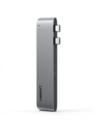 Адаптер 6-в-2 UGREEN CM251 USB-C Hub для MacBook Air / Pro, серый цена и информация | Адаптеры, USB-разветвители | pigu.lt