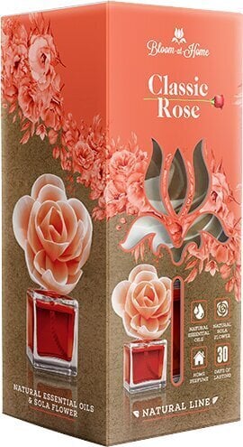 BLOOM AT HOME - CLASSIC ROSE, spalvą keičianti gėlė, aromatas iš natūralių esencijų 100 ml. kaina ir informacija | Namų kvapai | pigu.lt