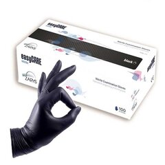 Перчатки нитриловые одноразовые Zarys EasyCare Nitrile Black, размер XL 100шт. цена и информация | Pirštinės darbui sode M/25cm | pigu.lt