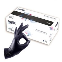 Перчатки нитриловые одноразовые Zarys EasyCare Nitrile Black, размер M 100шт. цена и информация | Pirštinės darbui sode M/25cm | pigu.lt