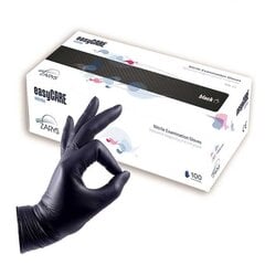 Перчатки нитриловые одноразовые Zarys EasyCare Nitrile Black, размер S 100шт. цена и информация | Рабочие перчатки | pigu.lt