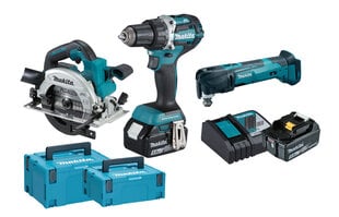 Набор инструментов Makita DLX3138TJ LXT ® 18 В, 2x5,0 Ач, литий-ионный (DDF484 + DHS660 + DTM51) цена и информация | Шуруповерты, дрели | pigu.lt