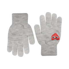 Перчатки для девочек Rak R-012A DB Сердце, серые цена и информация | Зимняя одежда для детей | pigu.lt
