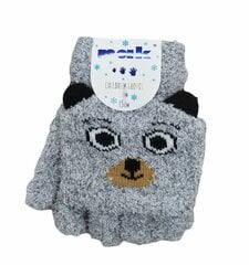 Перчатки отгибаемые детские Rak R-069 Медведь, серые цена и информация | Зимняя одежда для детей | pigu.lt