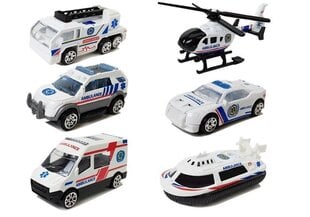 Набор транспортных средств скорой помощи 1:64, 6 шт. цена и информация | Игрушки для мальчиков | pigu.lt