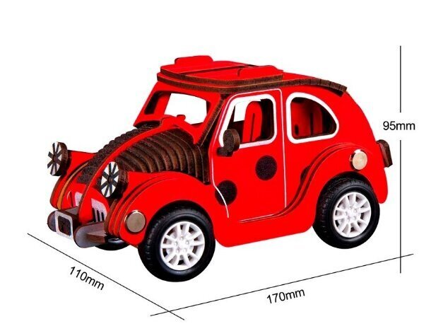Medinis 3D galvosūkis Robotime Beetle Car, 5 m.+ kaina ir informacija | Konstruktoriai ir kaladėlės | pigu.lt