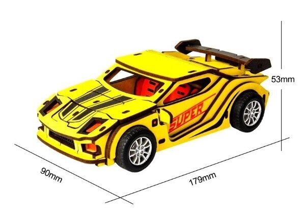 Medinis 3D galvosūkis Robotime Sports Car, 5 m.+ kaina ir informacija | Konstruktoriai ir kaladėlės | pigu.lt