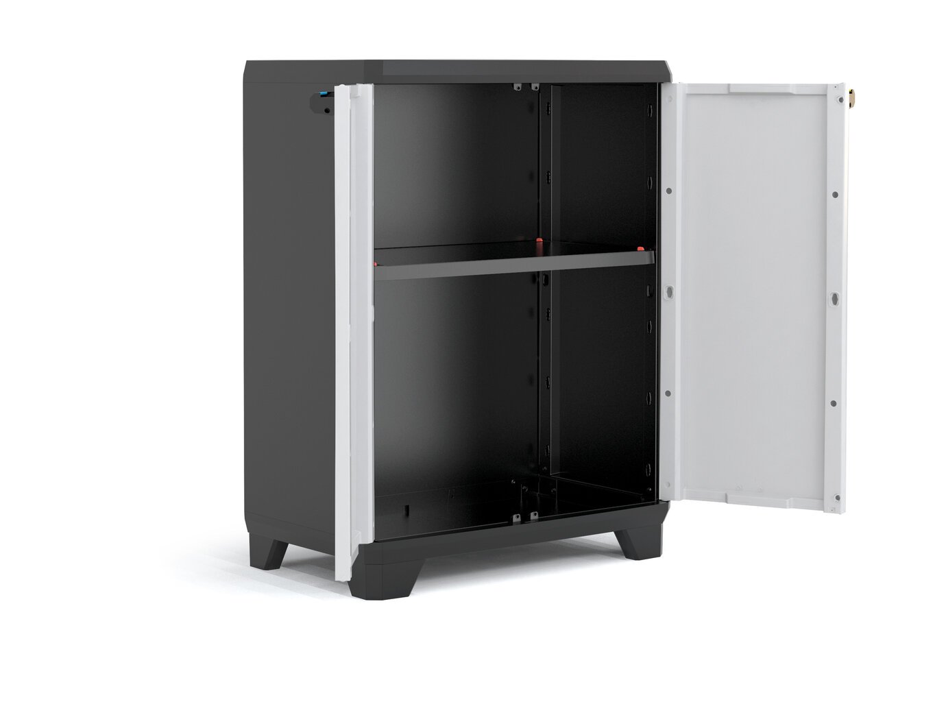 Spintelė Linear Base Cabinet, juoda/balta цена и информация | Komodos | pigu.lt