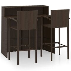 Sodo baro baldų komplektas, 3 dalių, rudas цена и информация | Комплекты уличной мебели | pigu.lt