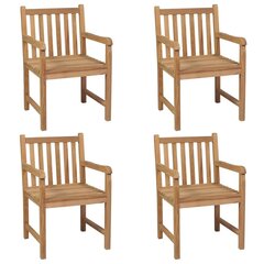 Sodo kėdės su smėlio spalvos pagalvėlėmis, 4 vnt, rudos kaina ir informacija | Lauko kėdės, foteliai, pufai | pigu.lt