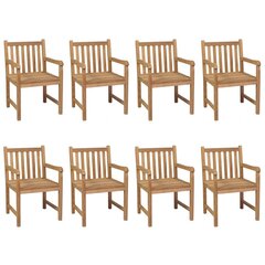 Sodo kėdės su pilkomis pagalvėlėmis, 8 vnt, rudos kaina ir informacija | Lauko kėdės, foteliai, pufai | pigu.lt