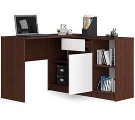 Письменный стол NORE B-17, темно-коричневый/белый цена и информация | Компьютерные, письменные столы | pigu.lt