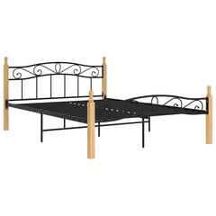 Кровать металлическая, чёрная, 140x200 см цена и информация | Кровати | pigu.lt