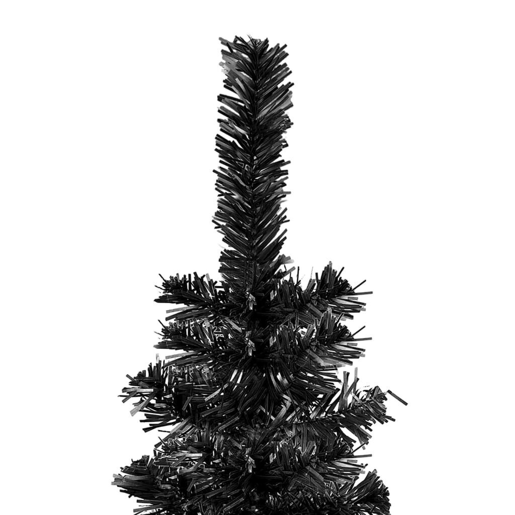 Siaura Kalėdų eglutė, juodos spalvos, 210 cm kaina ir informacija | Eglutės, vainikai, stovai | pigu.lt
