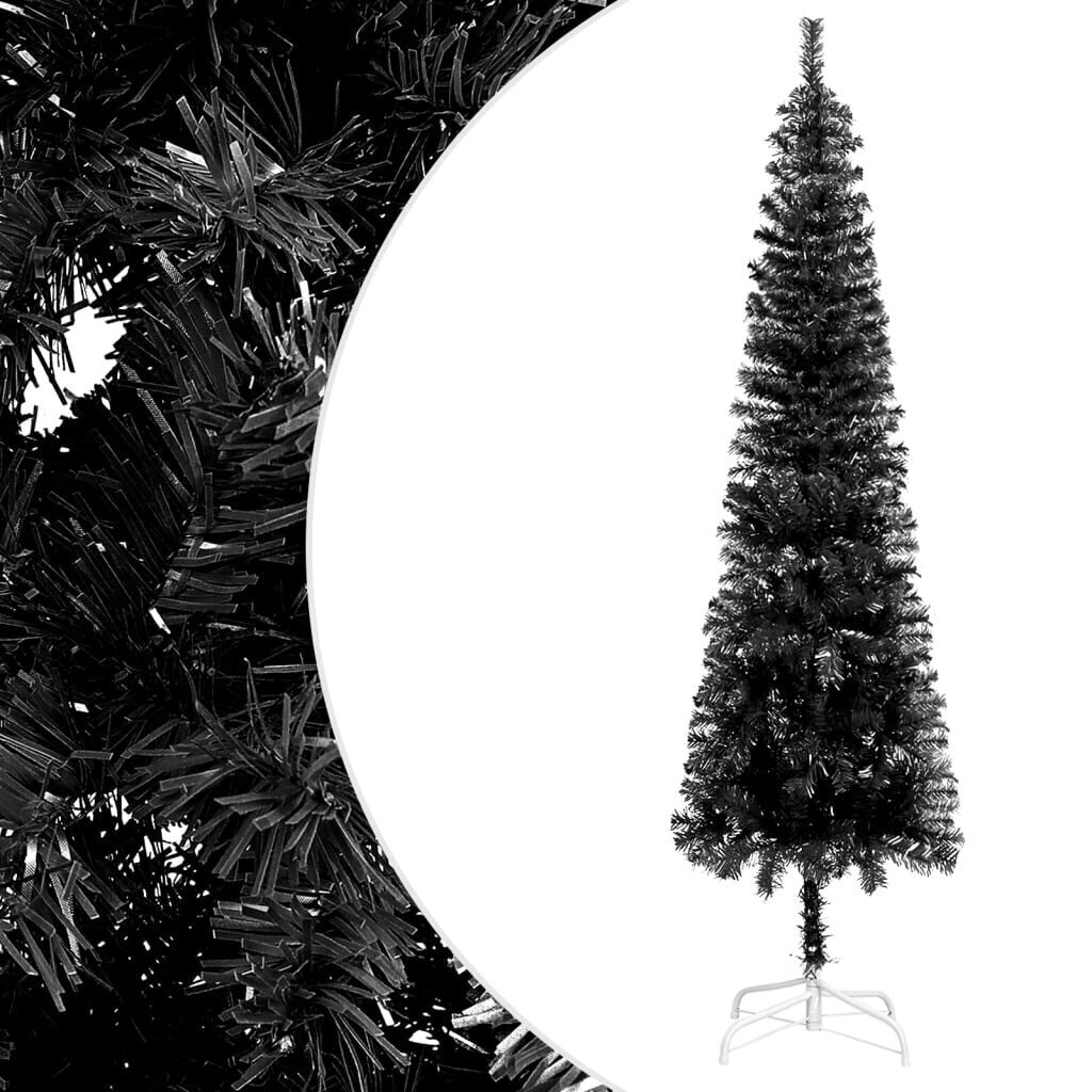 Siaura Kalėdų eglutė, juodos spalvos, 210 cm цена и информация | Eglutės, vainikai, stovai | pigu.lt