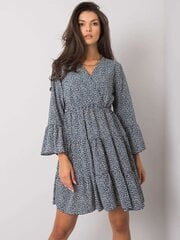 Oh Bella Темно-синее плиссированное платье с принтом цена и информация | Платья | pigu.lt