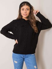 Черный свитер с косами цена и информация | Женские кофты | pigu.lt
