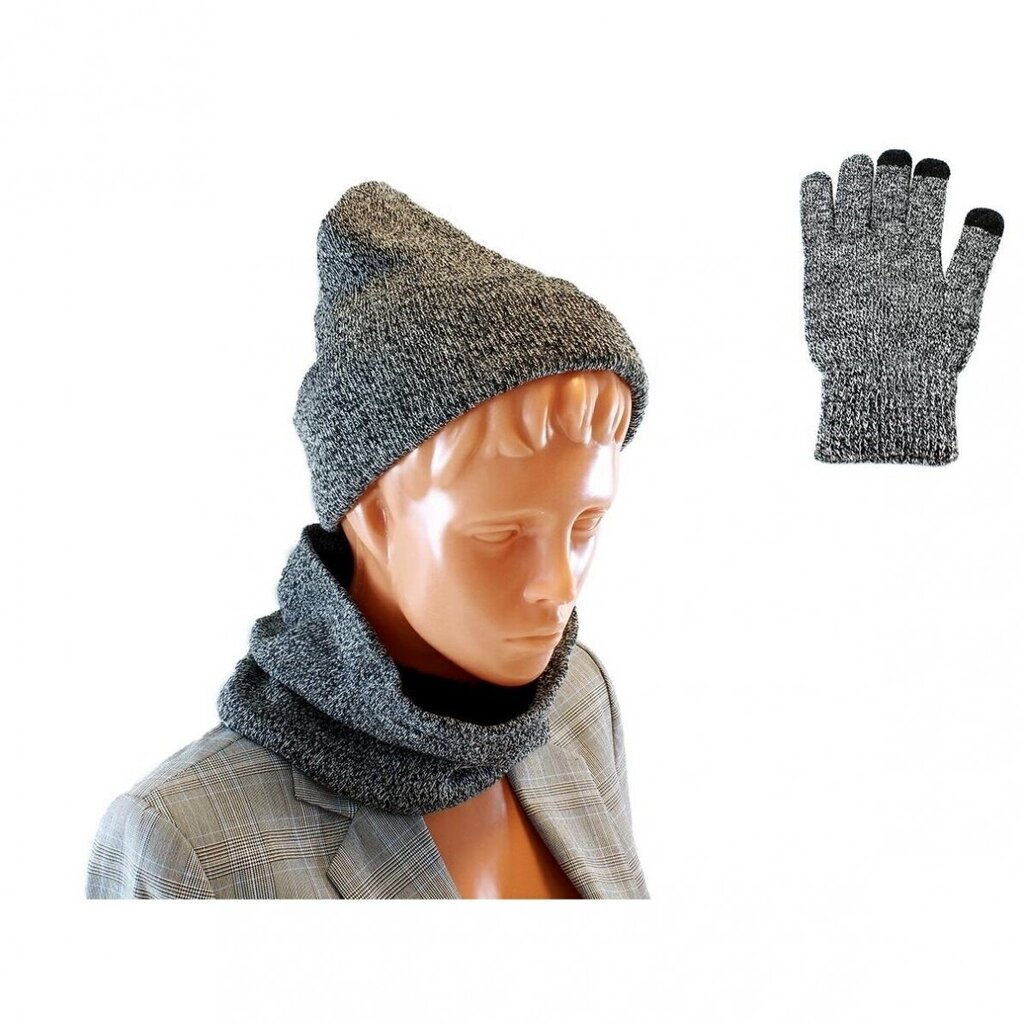 Kepurė, šalikas ir pirštinės (rinkinys) Grey Set kaina | pigu.lt