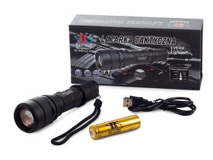 Bailong Tactical USB LED žibintuvėlis CREE XM-L3-U3 kaina ir informacija | Žibintai ir prožektoriai | pigu.lt