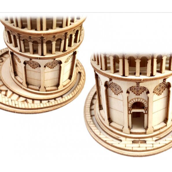 Medinis 3D galvosūkis Robotime Leaning Tower of Pisa, 6 m.+ kaina ir informacija | Konstruktoriai ir kaladėlės | pigu.lt