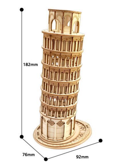 Medinis 3D galvosūkis Robotime Leaning Tower of Pisa, 6 m.+ kaina ir informacija | Konstruktoriai ir kaladėlės | pigu.lt