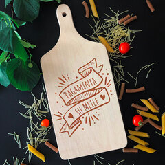 Выгравированная деревянная разделочная доска ’’Сделано с любовью" цена и информация | Другие оригинальные подарки | pigu.lt