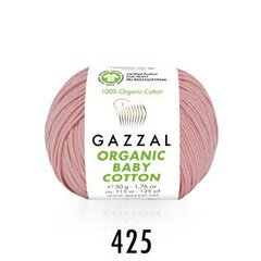 Siūlai Gazzal Organic Baby Cotton 425, 50 g, 115 m. kaina ir informacija | Mezgimui | pigu.lt